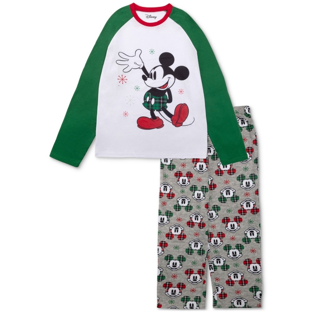 Briefly‎ Stated Matching Women's Mickey Mouse Pajamas Set - Green - Size S